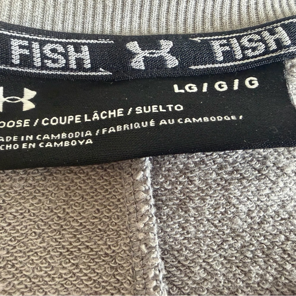 Under Armour Women’s Gray Fish Threadborne Shoreline Crew Sweatshirt-Size L - Picture 5 of 7